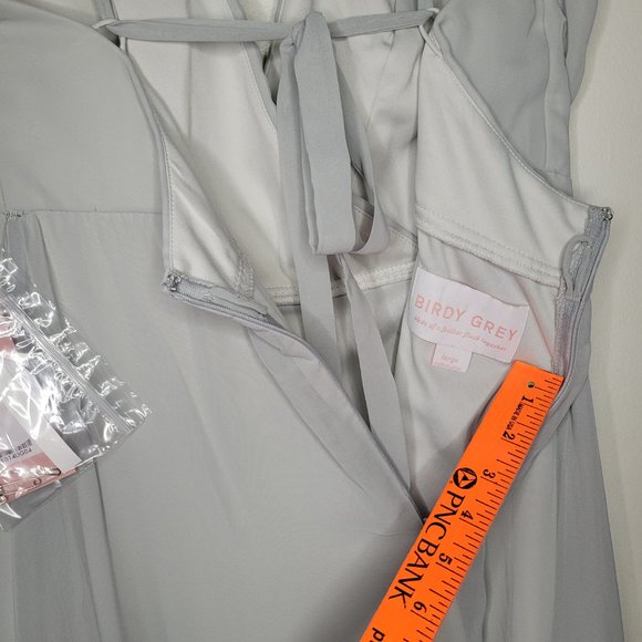 Birdy Grey Bridesmaid Dress Gray Large Convertible Straps Pockets Womens Wedding - Picture 10 of 13